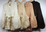 camisola tricotada com lantejoulas várias cores 