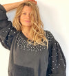 Camisola Vintage com Strass